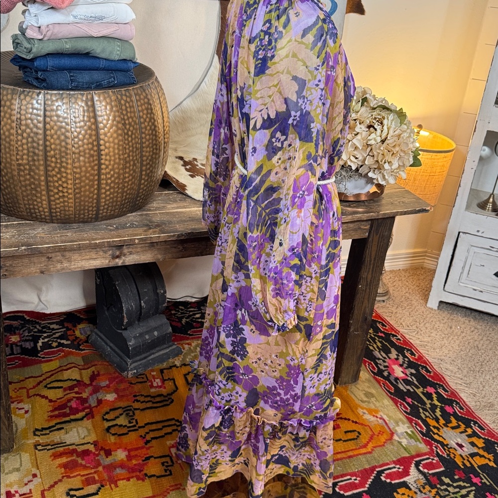 Vici Purple Floral Long Sleeve Dress - Picture 7 of 9